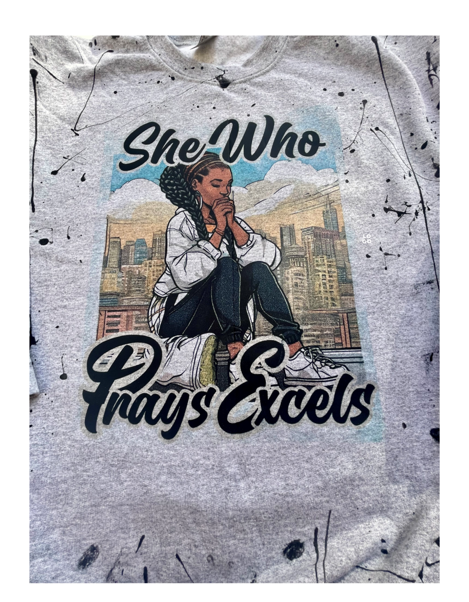 Pre Order - She Who Prays Excel - Grey Crew Neck Sweater - Pre Order 12/1/2024-12/13/204