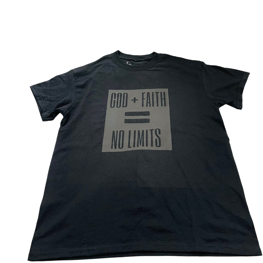 GOD + FAITH = NO LIMITS (UNISEX) MATTE BLACK ON BLACK