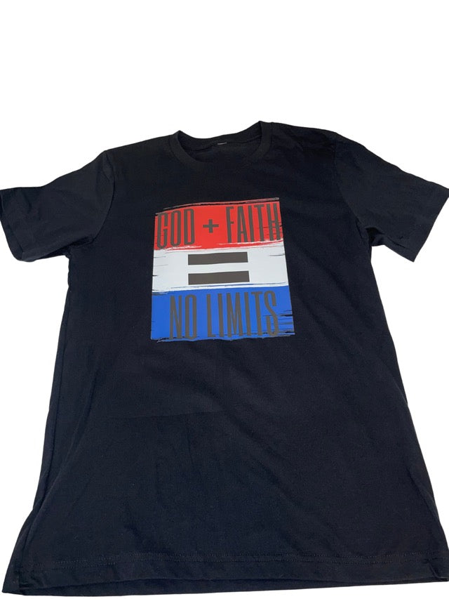 GOD + FAITH = NO LIMITS (RED, WHITE AND BLUE) UNISEX LIMITED EDITION